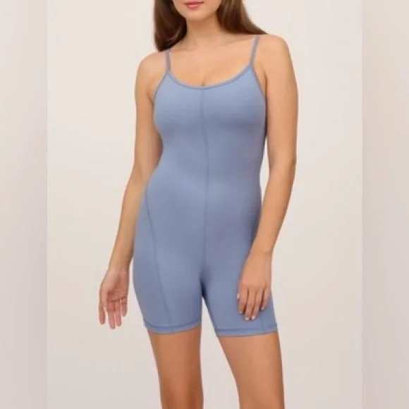 Yogalicious Lux Illusion Rib Lotus Romper Jumpsuit New - Picture 7 of 7